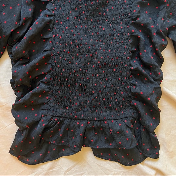 H&M Heart Print Sweetheart Blouse - Picture 5 of 6